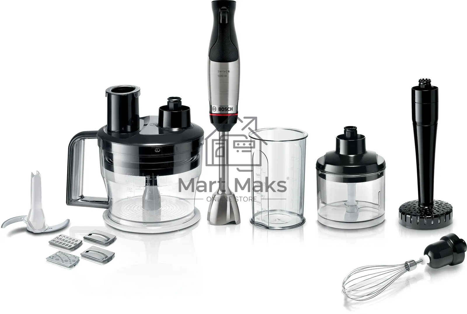 Блендер Bosch MSM6M673, погружной, мощность 1000 Вт,  черный