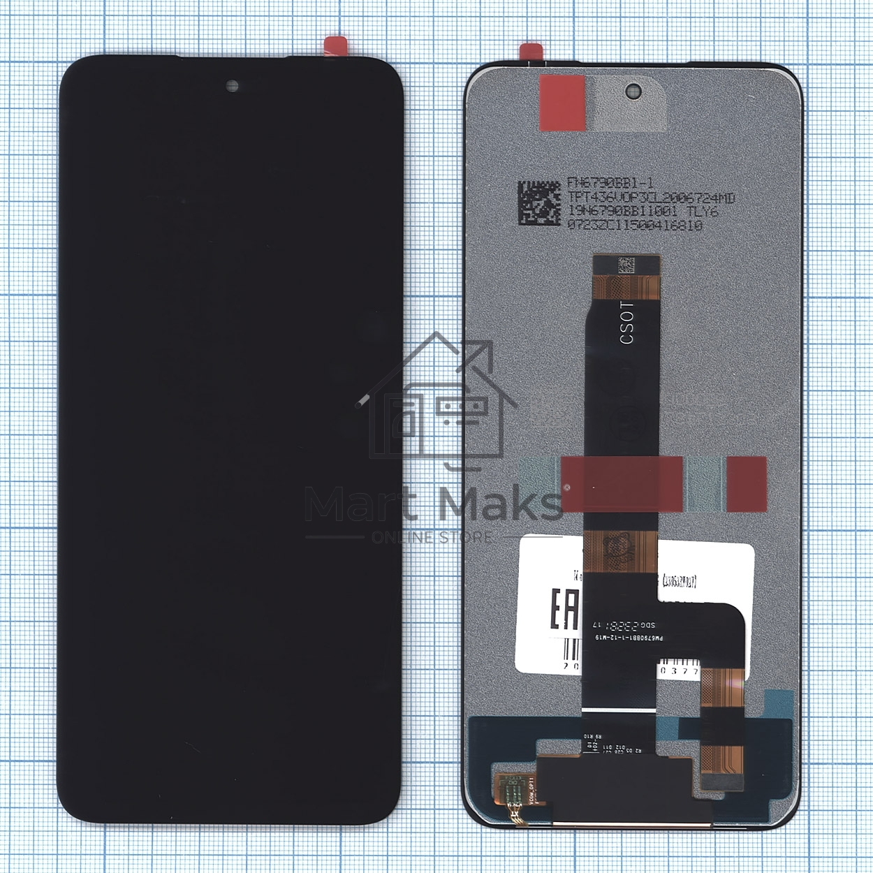 Дисплей (модуль) для Xiaomi Redmi 12 4G (23053RN02Y) в сборе с тачскрином черный