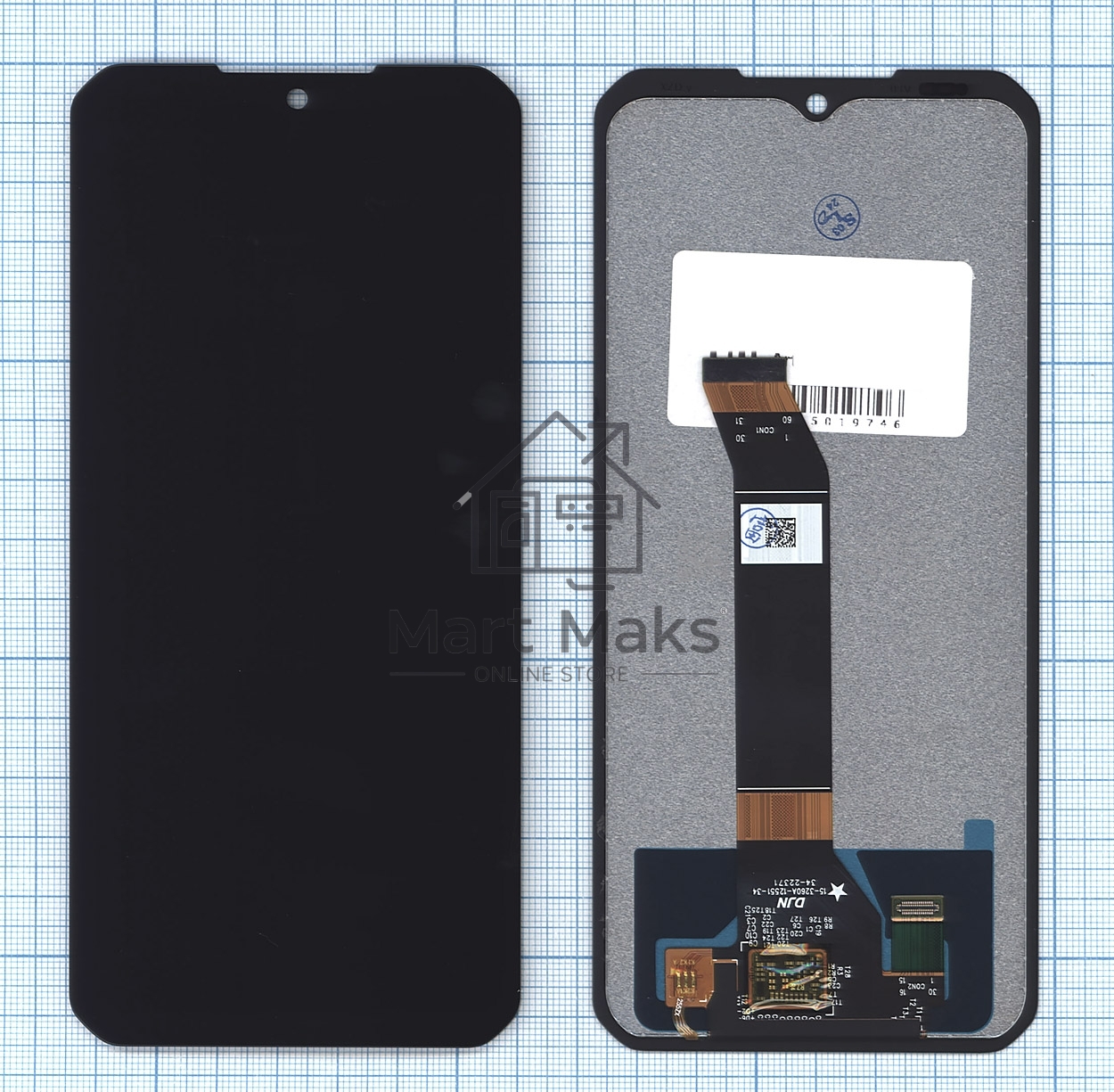 Дисплей для Doogee V30, V30T в сборе с тачскрином черный Orig