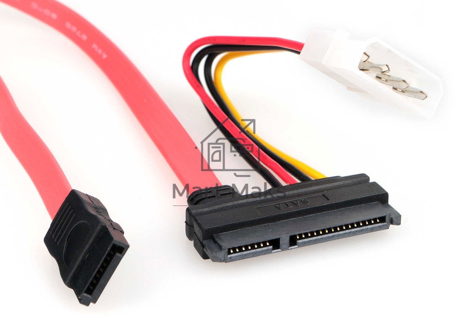 Кабель Combo SATA Cablexpert CC-SATA-C1-N, Molex 4pin(M)+Sata 7pin(M) / Sata 15pin+7pin(F), медн.проводник, пакет