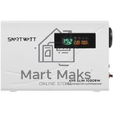 Настенный стабилизатор напряжения SMARTWATT AVR SLIM 1000RW (100W - 260W, 1000VA, 1 кВт, 50 Гц, розеток - 1, LED-дисплей