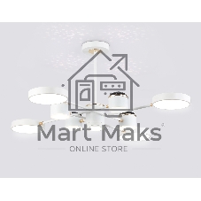 Люстра светодиодная на штанге Ambrella light FL51627/9+4 WH/FGD белый/золото 132W 3000-6000K D850*370 (без ПДУ)