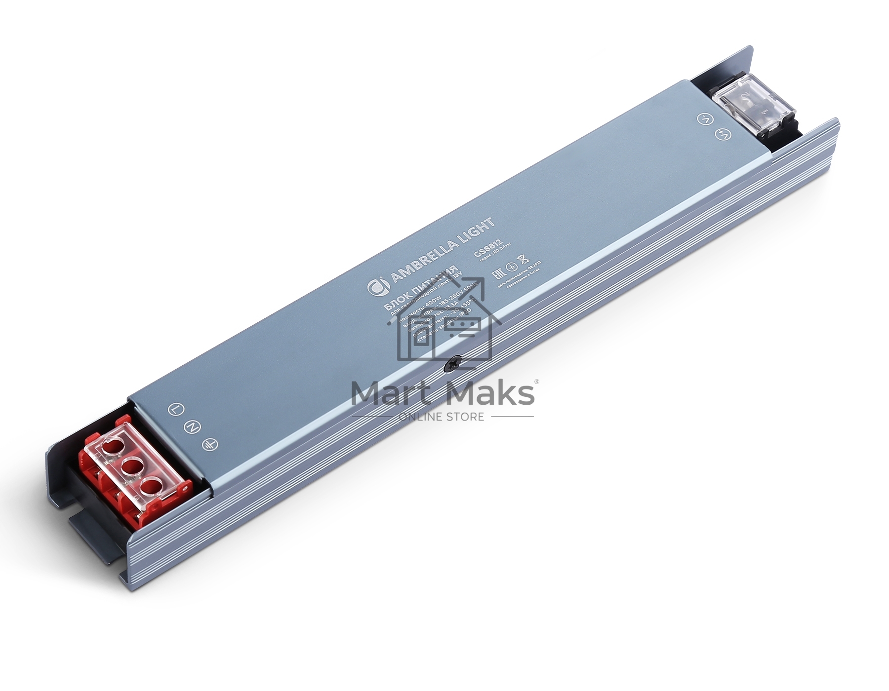 GS8812 блок питания 12V 400W 33.3A IP20 185-260V 235*35*22