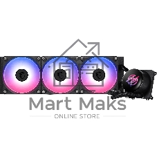 Система жидкостного охлаждения MSI MPG CORELIQUID P13 360 (300W, 360мм, LED, Black, ARGB/ Fans: 3x120мм, 64.89CFM, 2050RPM/ Pump 20dBA, 3400RPM, Rad thickness 27мм/ S: 1851, 1700, AM5, AM4)