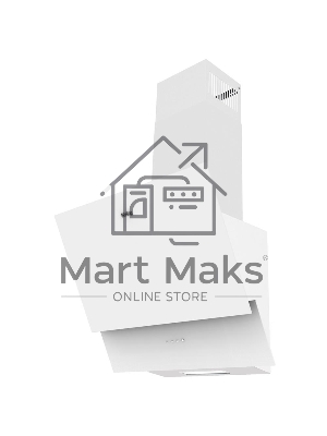 Вытяжка наклонная Korting KHC 65070 GW / 60см, электронное сенсорное управление Touch, 3 режима, 450 м3/ч., таймер, алюминиевый жировой фильтр, лампы освещения LED, ур.шума 50 дб, белое стекло