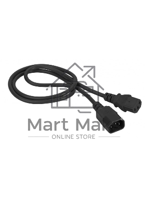 Шнур питания Lanmaster C13-C14, 3х0.75, 220В, 10А, черный, 1.5 метра