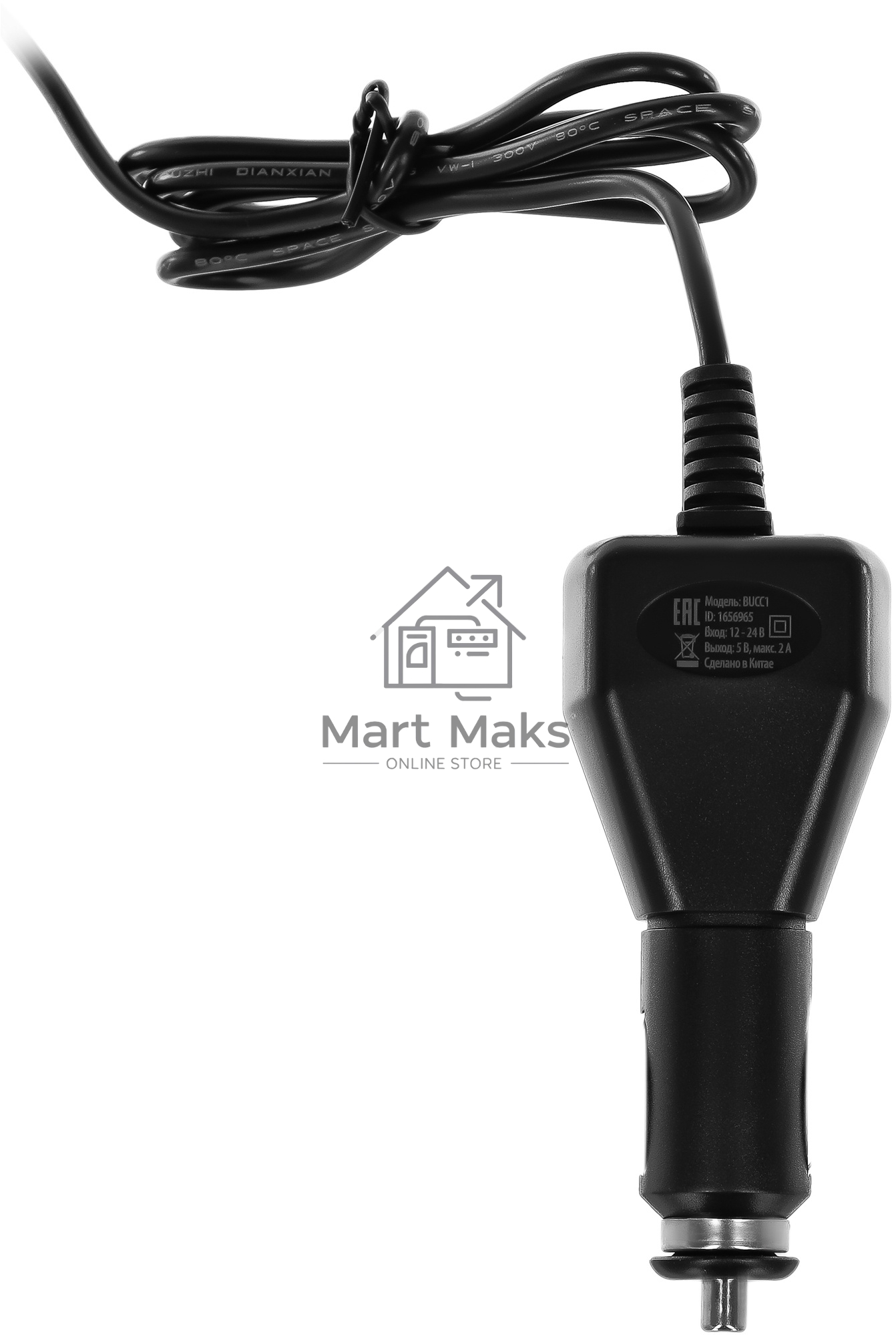 Автомобильное зарядное устройство Buro BUCC1 2A кабель USB Type C черный (BUCC10S00CBK)
