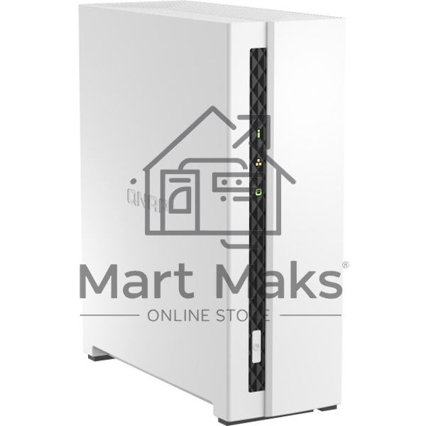 Сетевое хранилище SMB QNAP TS-133 NAS 1 HDD tray. ARM 4-core Cortex-A55 1.8GHz, ram 2 GB (max), 1x1GbE, 1xUSB 2.0 port,1xUSB 3.2 Gen 1