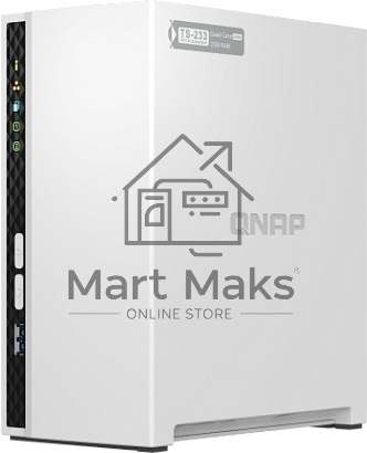 Сетевое хранилище SMB QNAP TS-233 NAS 2 HDD trays. ARM 4-core Cortex-A55 2.0GHz, ram 2 GB (max), 1x1GbE, 2xUSB 2.0 port,1xUSB 3.2 Gen 1
