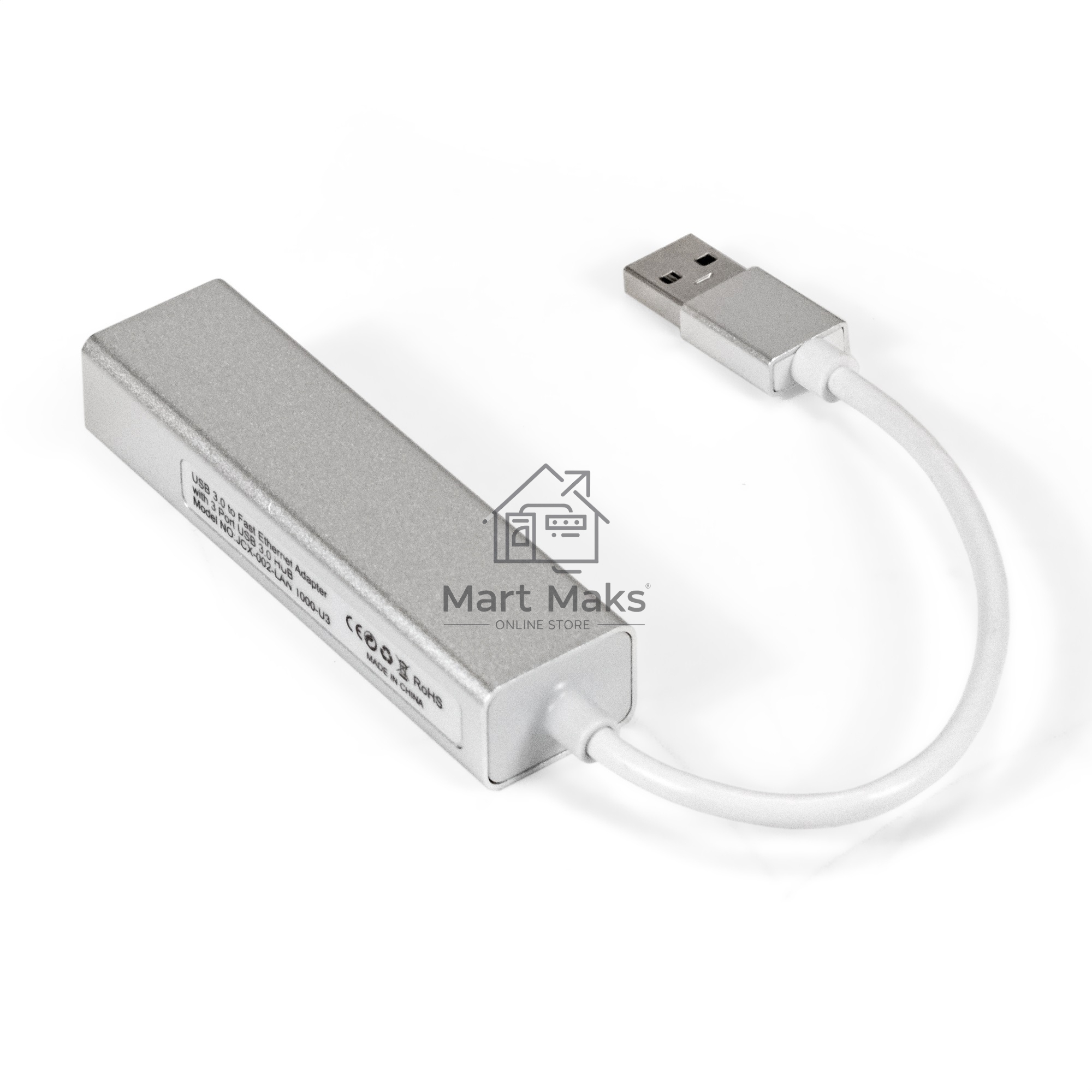Кабель-адаптер ExeGate EXE-77U3T-45 (USB3.0 --> 3xUSB3.0 + 1xRJ45 UTP 1000Mbps RLT8153)