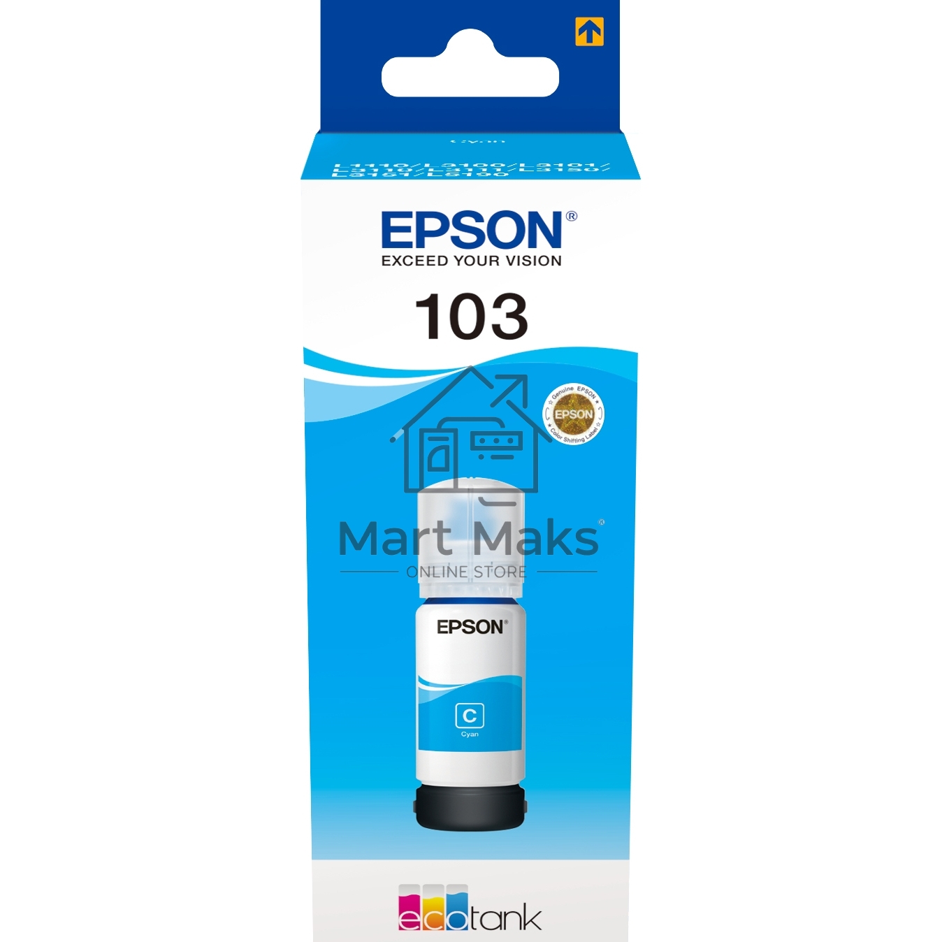 Чернила Epson 103C C13T00S24A голубой (65 мл) для Epson L3100/3110/3150