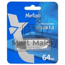 Флешка USB Netac U352 (NT03U352N-064G-32PN), 64Gb, USB 3.0, R/W 110/50, серебристый