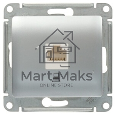 Механизм розетки комп. 1-м СП Glossa RJ45 CAT.5E алюм. SchE GSL000381K