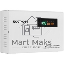 Настенный стабилизатор напряжения SMARTWATT AVR SLIM 1000RW (100W - 260W, 1000VA, 1 кВт, 50 Гц, розеток - 1, LED-дисплей