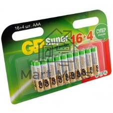 Элемент питания ААА GP GP24AA21-2CRSC5 Super Alkaline G-TECH алкалиновый, 5 шт