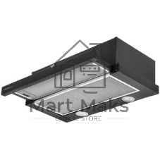 Вытяжка телескопическая HOMSair Flat 60 Glass черный, 60 см, 520 куб. м/ч, 45 дБ
