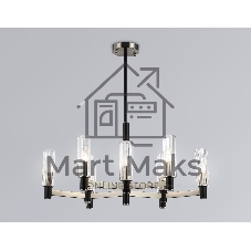 Люстра Ambrella light LH55503/9 SN/BK/CL сатин никель/черный/прозрачный E14*9 max 40W D760*760