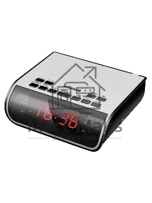 Радиобудильник Hyundai H-RCL100 белый LED подсв:красная часы:цифровые FM