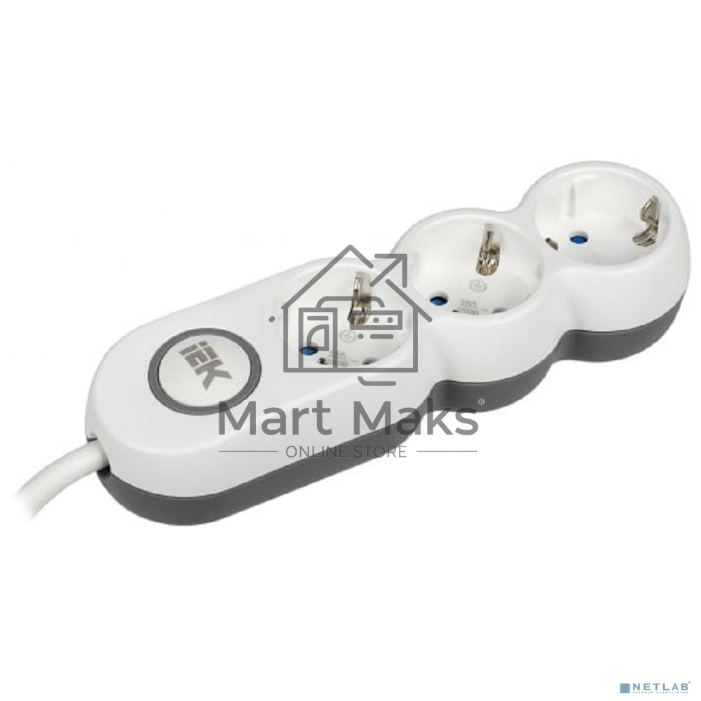 Удлинитель IEK У03В 3 места 2P+PE/1,5м 3х1,5мм2 16А/250В UNO