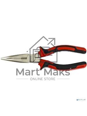 Длинногубцы Matrix NICKEL, 180 мм, изогнутые никелированные, двухкомпонентные рукоятки