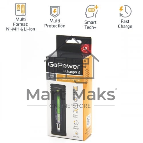 З/У для аккумуляторов GoPower LiCharger 4 Ni-MH/Ni-Cd/Li-ion/IMR 2 слота (1/100)