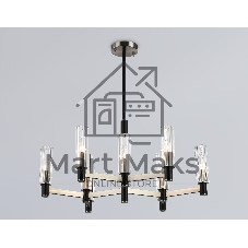 Люстра Ambrella light LH55503/9 SN/BK/CL сатин никель/черный/прозрачный E14*9 max 40W D760*760