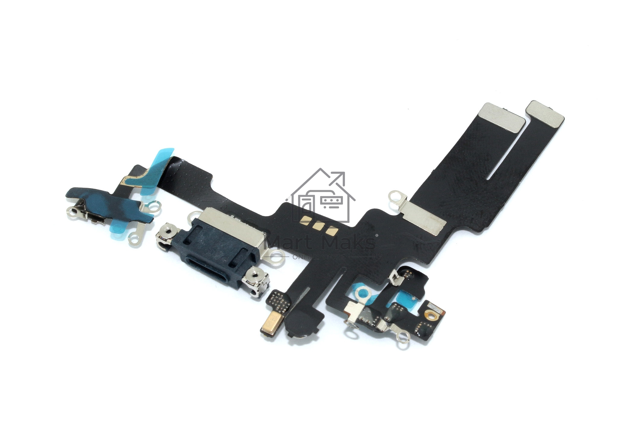 Шлейф с разъемом зарядки и микрофоном для iPhone 14 (A2883), черный