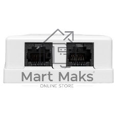 Розетка настенная TERACOM Cat.5E неэкранированная 2 порта RJ-45 Dual IDC белая