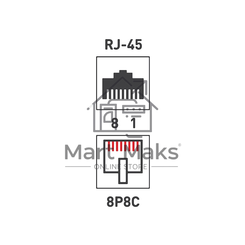 Модуль Rexant Keystone Jack RJ-45(8P8C), UTP неэкранированный, категория 5e, тип 180 градусов,самозажимной, белый