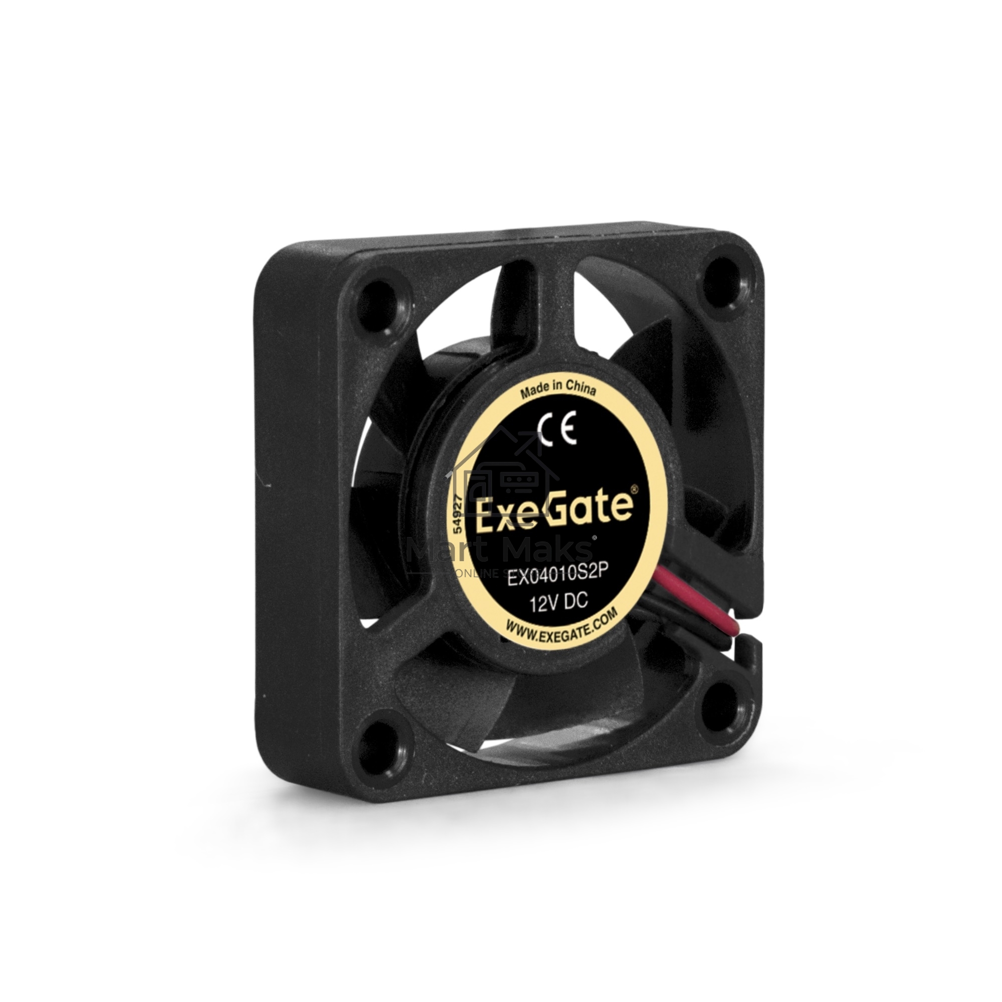 Вентилятор для корпуса ExeGate EX04010S2P черный, 40 мм, 5000 об/мин, 24 дБ, 2 pin