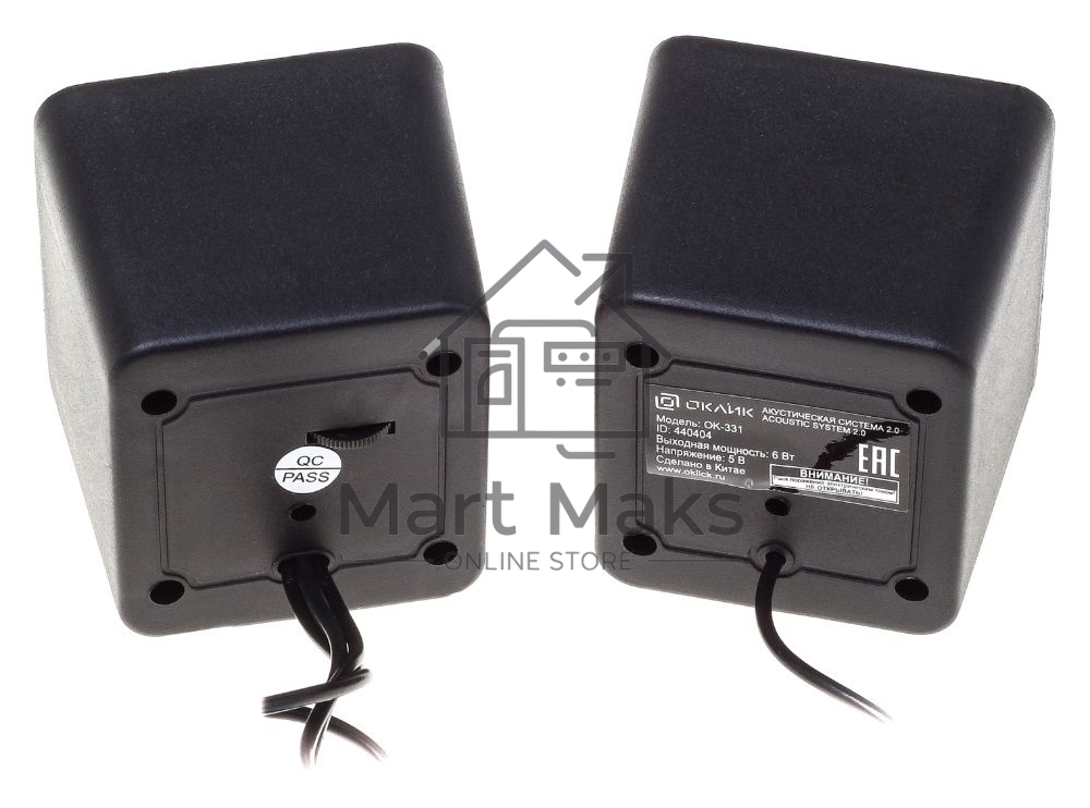 Колонки Oklick OK-331 2.0 черный 6Вт