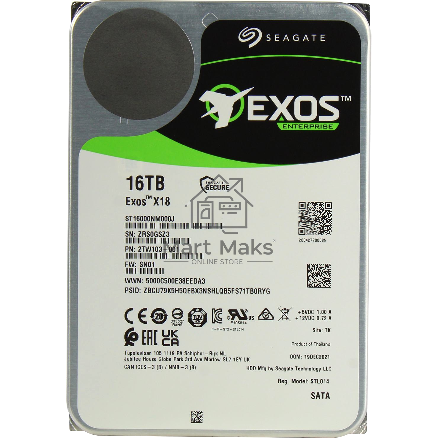 Жесткий диск Seagate 16TB 7200RPM SATA 6GB/S 256MB ST16000NM000J