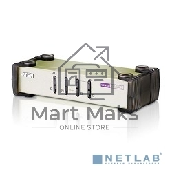 Переключатель ATEN CS84U(-AT) 4-портовый KVM-переключатель 1 user(HDB15(SVGA Female)+KBD(PS/2)+MOUSE(PS/2), KVM-порты: SPHD18(Female). В комплекте: кабели KVM (2L-5201P)-4шт. Не требует внешнего питания