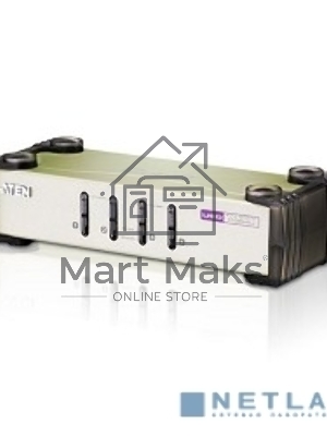Переключатель ATEN CS84U(-AT) 4-портовый KVM-переключатель 1 user(HDB15(SVGA Female)+KBD(PS/2)+MOUSE(PS/2), KVM-порты: SPHD18(Female). В комплекте: кабели KVM (2L-5201P)-4шт. Не требует внешнего питания