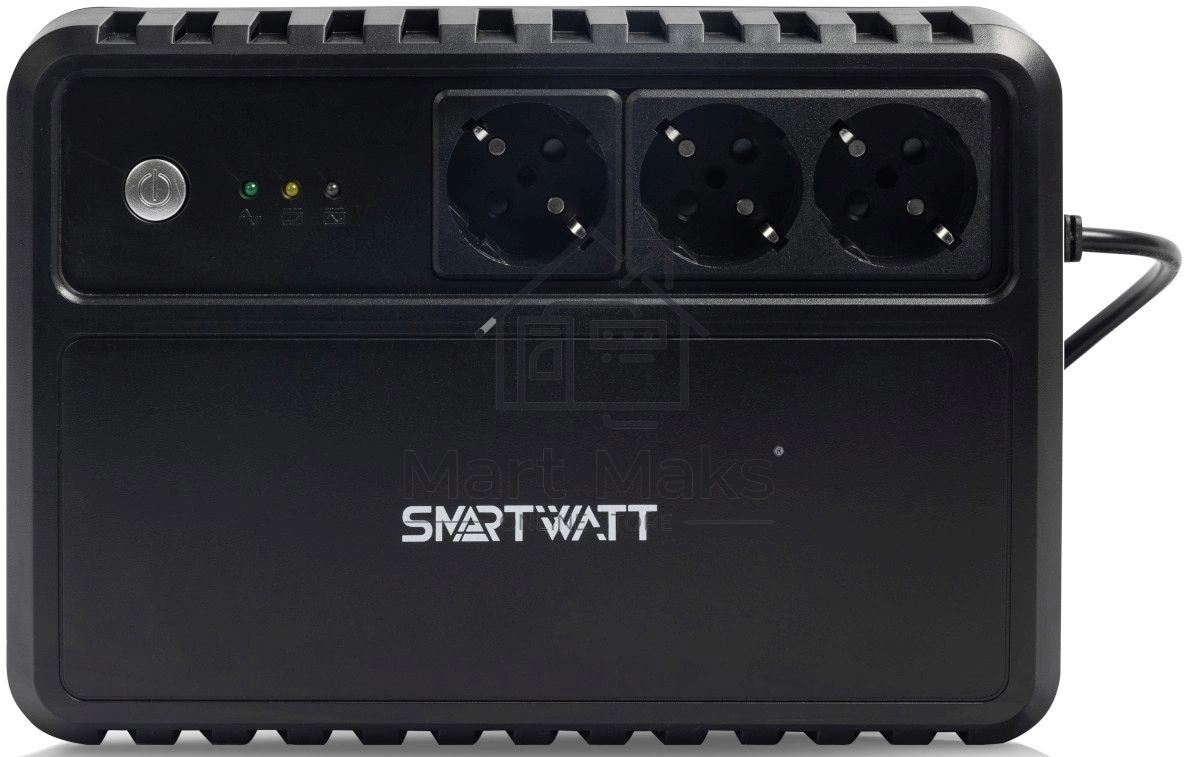 Источник бесперебойного питания SMARTWATT линейно-интерактивный, 400/240 ВА/Вт, напольный, LED индикация, Shuko socket CEE7/4 - 3 шт.