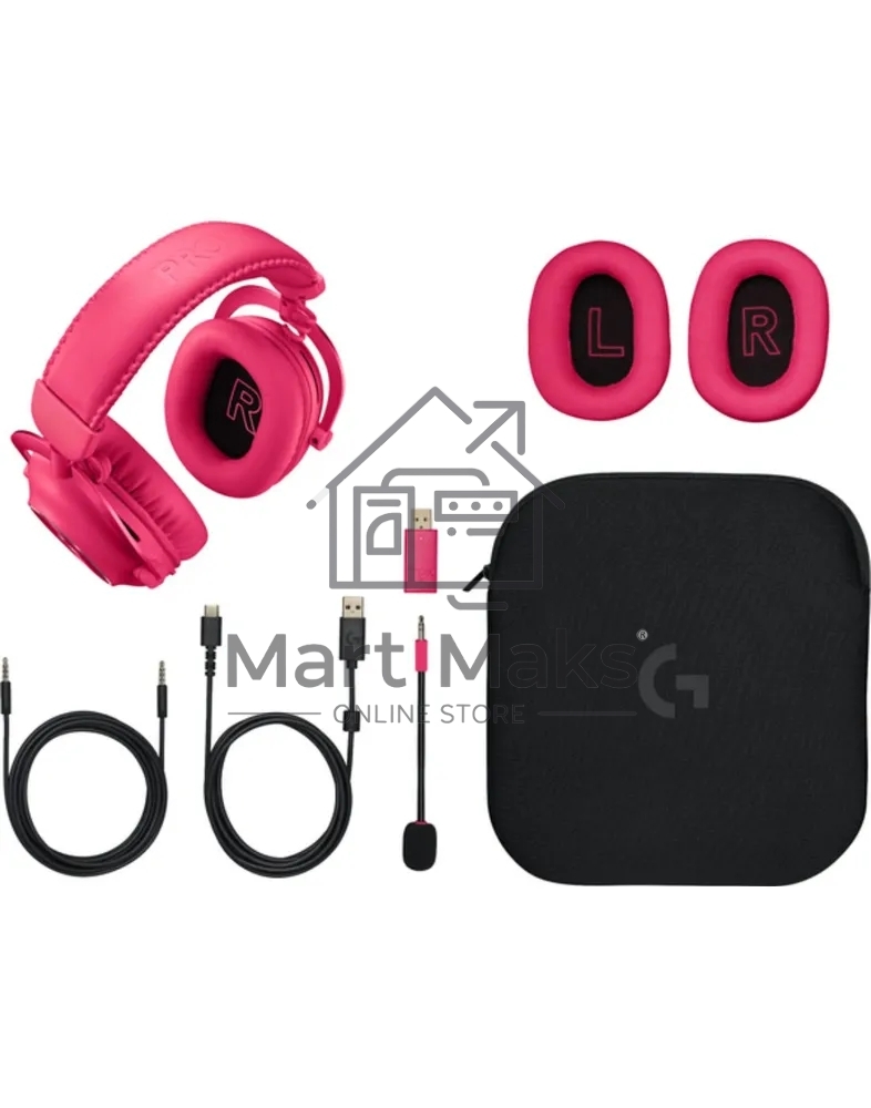 Игровая беспроводная гарнитура Logitech G Pro X 2 Wireless, розовый 981-001275