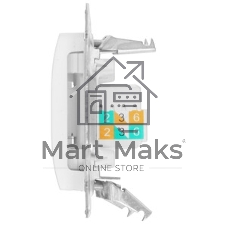 Механизм розетки комп. 2-м Glossa RJ45+RJ45 кат. 5е белый SchE GSL000185KK