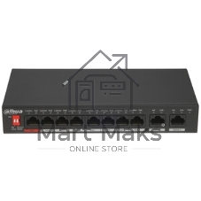 Коммутатор Dahua DH-SG4010P-2F, 8×1 Гбит/с + 2×1 Гбит/с SFP, управляемый