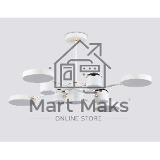 Люстра светодиодная на штанге Ambrella light FL51627/9+4 WH/FGD белый/золото 132W 3000-6000K D850*370 (без ПДУ)