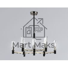 Люстра Ambrella light LH55503/9 SN/BK/CL сатин никель/черный/прозрачный E14*9 max 40W D760*760