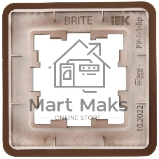 Рамка 1-мест. РУ-1-1-Бр RE AL IEK BRITE DECOR Коричневый металл скругл.угол