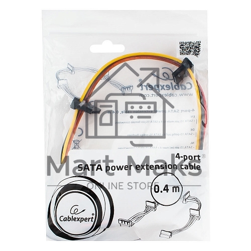 Кабель Cablexpert Кабеля питания SATA, 4x15pin(M)/15pin(F), 40см (CC-SATAMF-03)