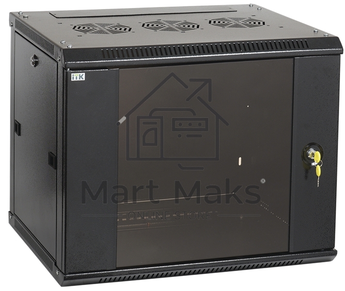 Шкаф ITK LINEA W 9U 600x600 мм дверь стекло, RAL9005