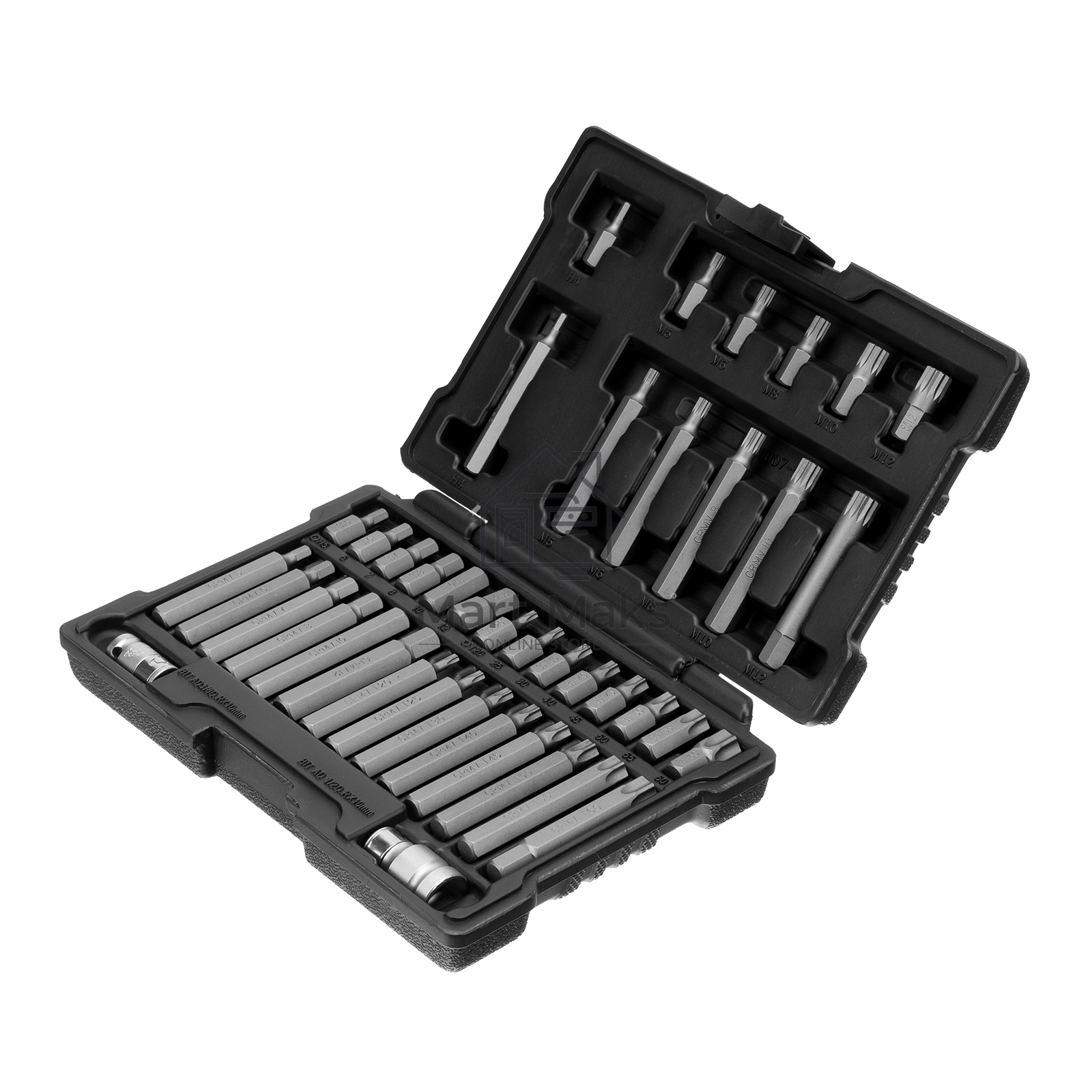Набор бит HEX, TORX, SPLINE, шестигранный хвостовик 3/8