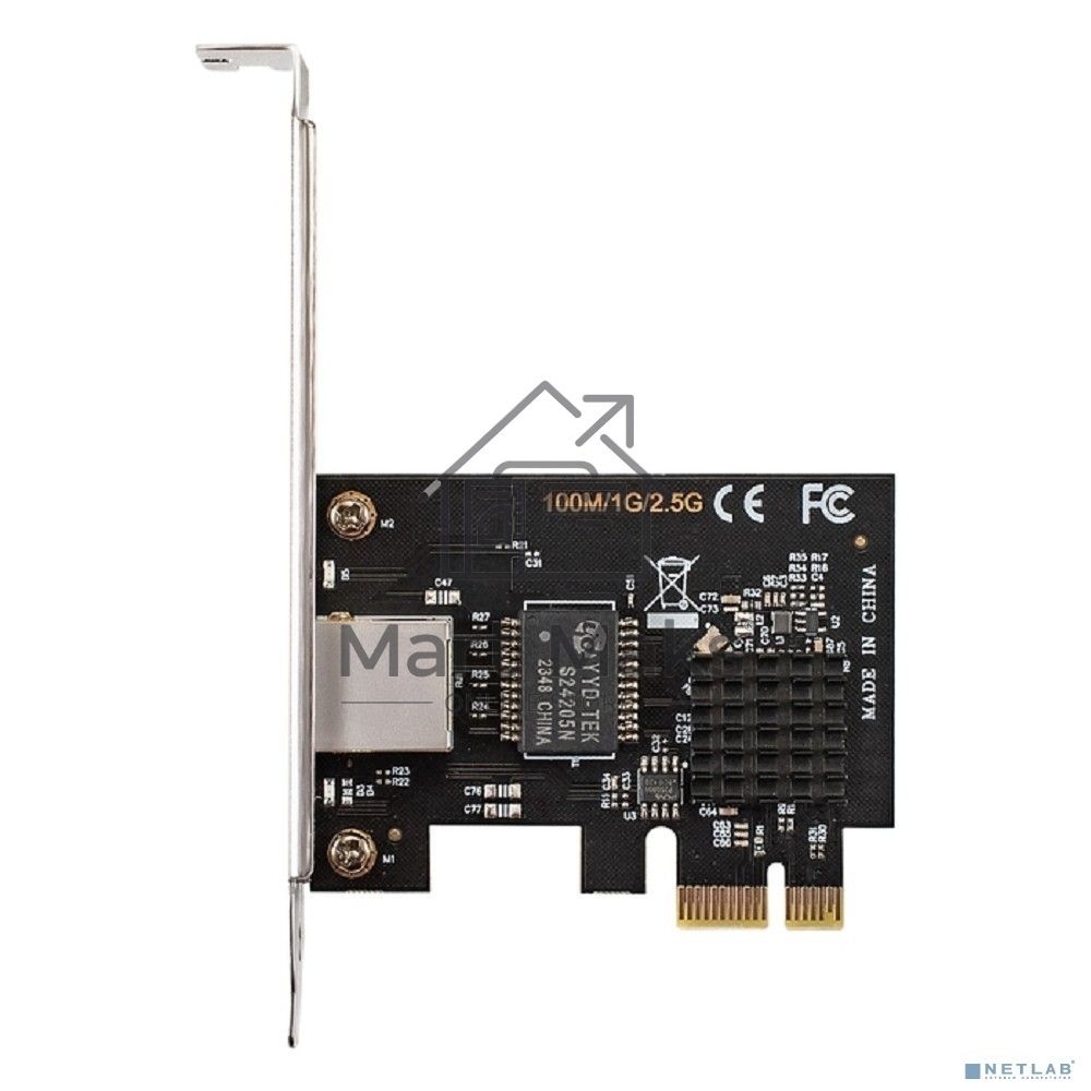 Сетевой адаптер ExeGate EXE-251 (PCI-E x1 v2.0, 1xRJ45, UTP 100Mbps/1000Mbps/2.5Gbps RTL8125B)