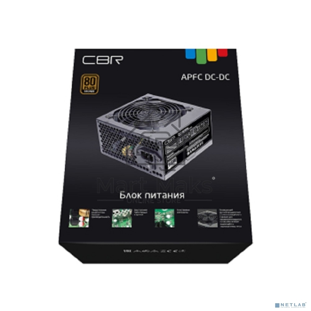 Блок питания CBR PSU-ATX400-12GM, 400W. 400Вт, 80 PLUS Bronze, 120мм, черный