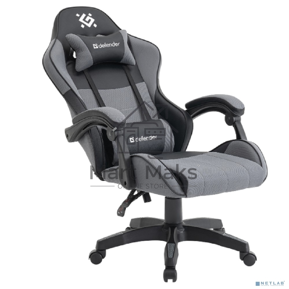 Кресло игровое Defender STRIDER черный/серый, PU, 64056