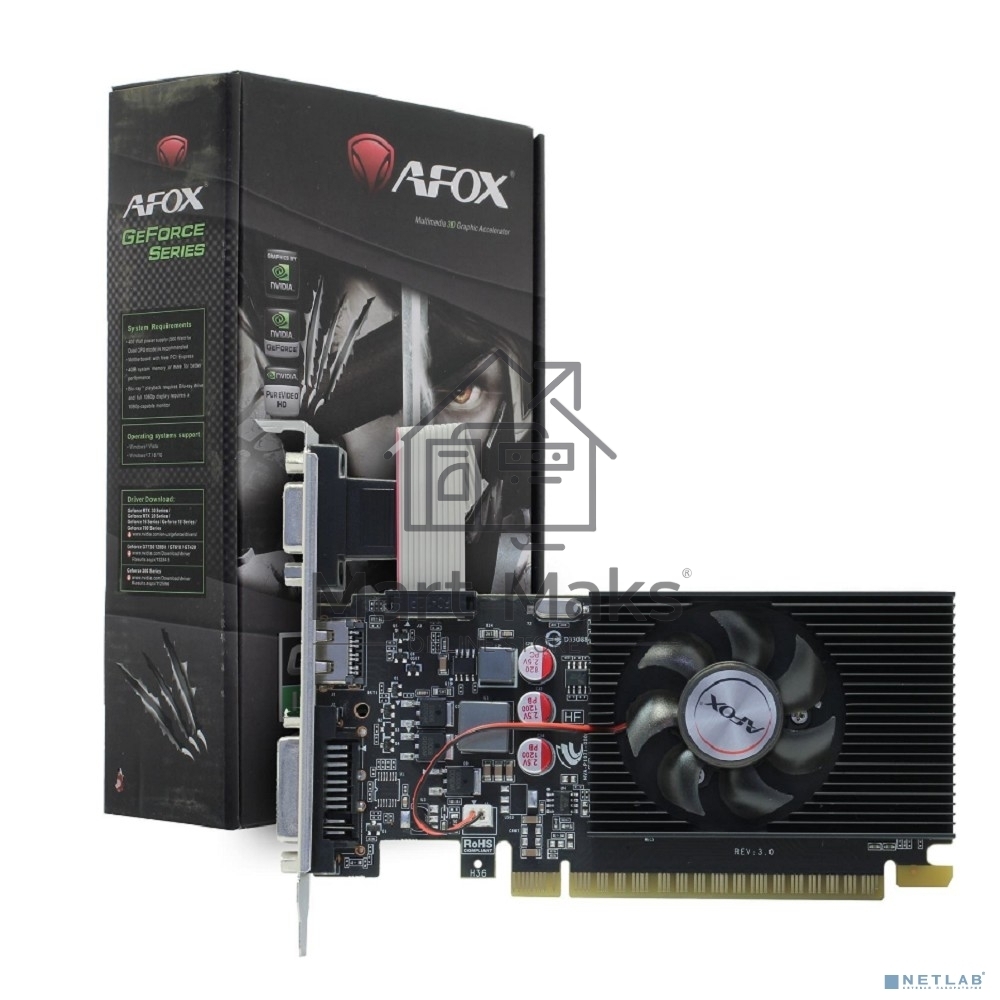 Видеокарта AFOX Geforce GT730 1GB DDR3 128Bit DVI HDMI VGA LP Single Fan