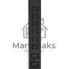 Блок распределения питания Powercom PDU-32AVMS24-18C3-6C9-3P верт.размещ. 18xC13 6xC19 с сетевым мониторингом 3x32A EN 60309 2м