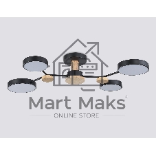 Светильник Ambrella light FL4860/4 BK/WD черный/дерево 60W 3000-6000K 700*400*120 (без ПДУ)